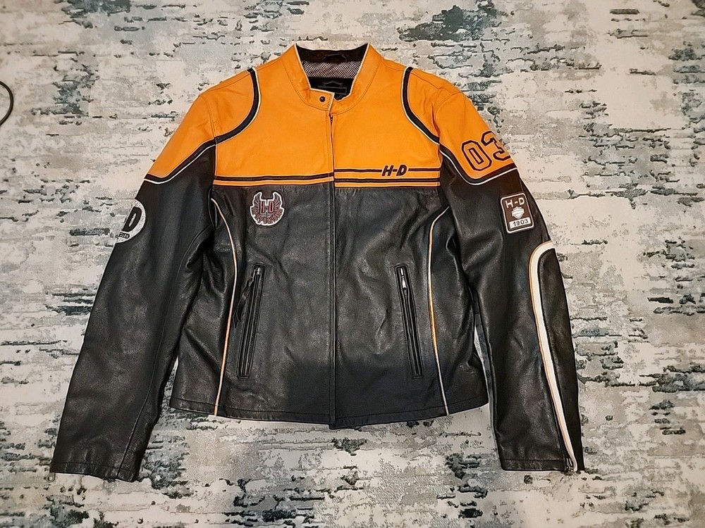 Harley Davidson Leather Jacket Women's Large Rare Promotional Jacket