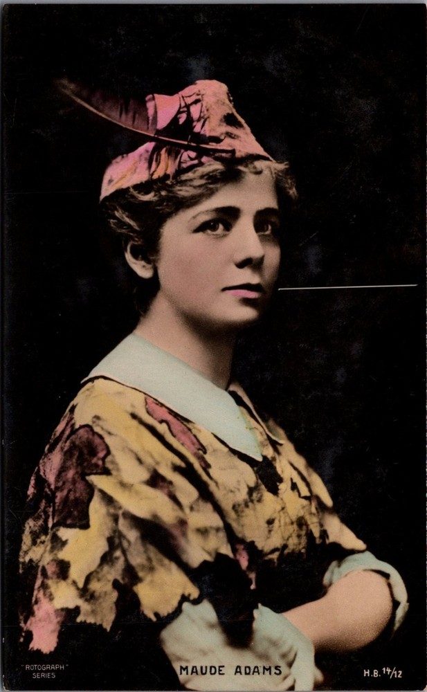 Maude Adams Actress Rotograph Hand-Colored Postcard Pittsburgh Stage Controversy
