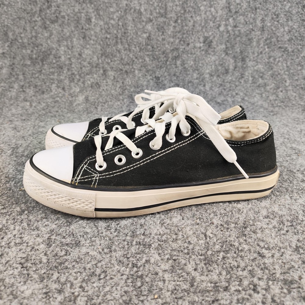 All Sport Shoes Mens Size 7 Black Canvas Lace Up Low Top Casual Sneakers
