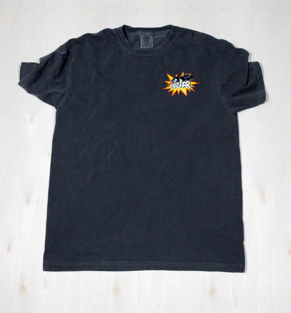 Comfort Colors Graphic T Shirt Mens Large Black BOOM Cartoon Back Print Vintage