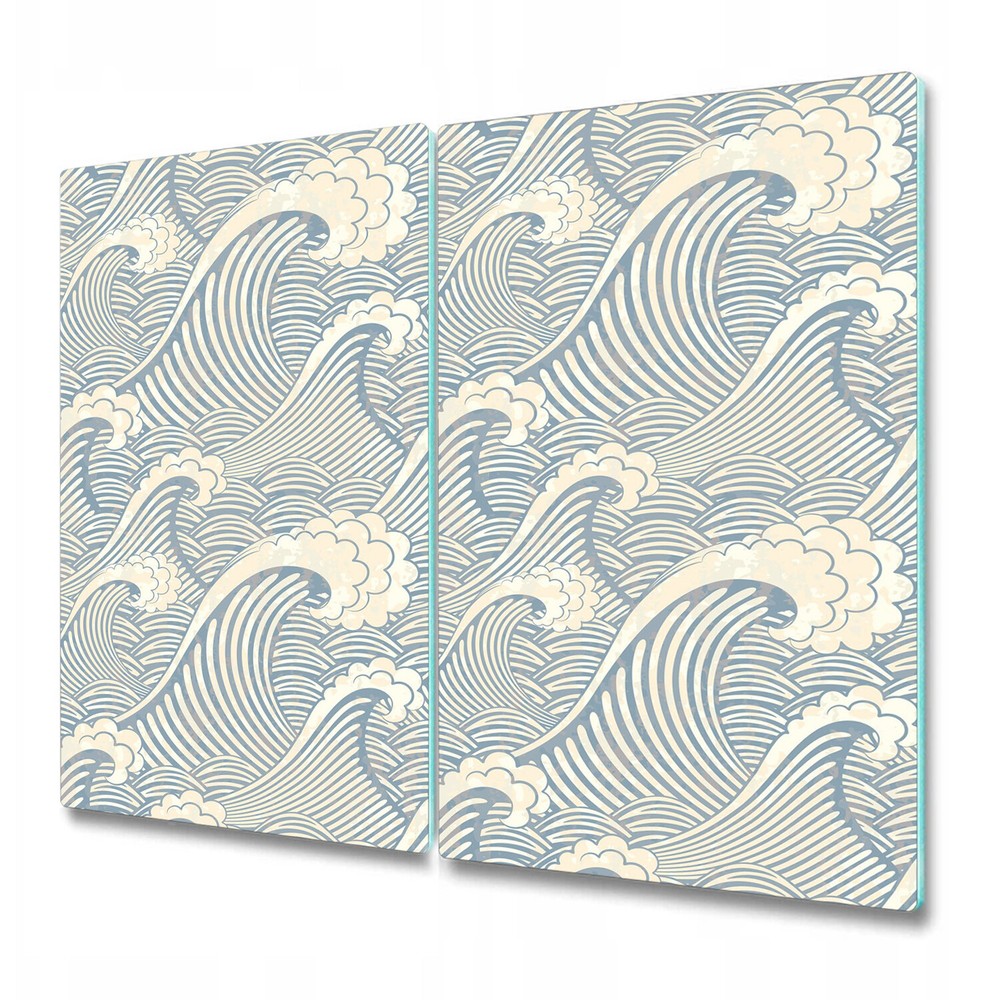 Glass Induction Ceramic Hob Cover Worktop Saver Ocean Sea Waves Vintage 2x30x52