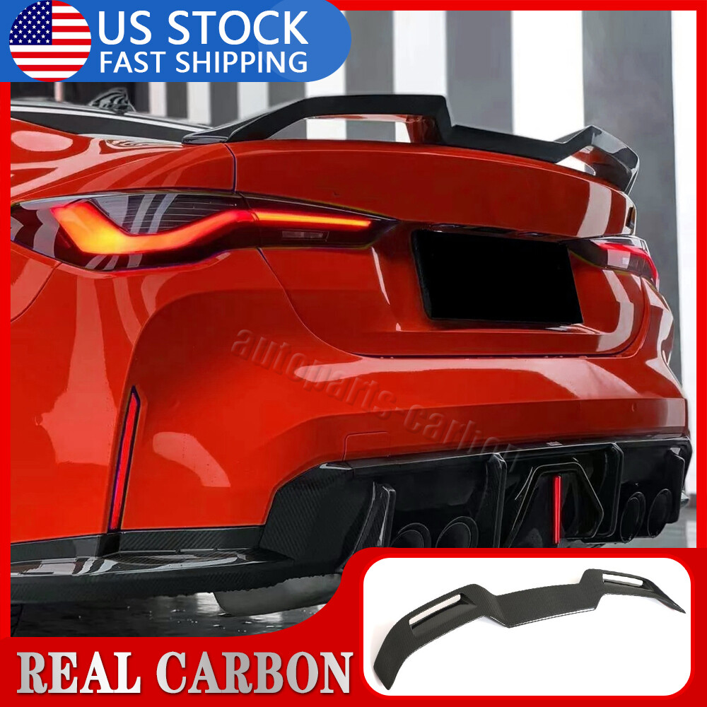 Real Carbon Fiber Rear Trunk Spoiler Wing Fits BMW G22 430i M440i G82 M4 2021UP