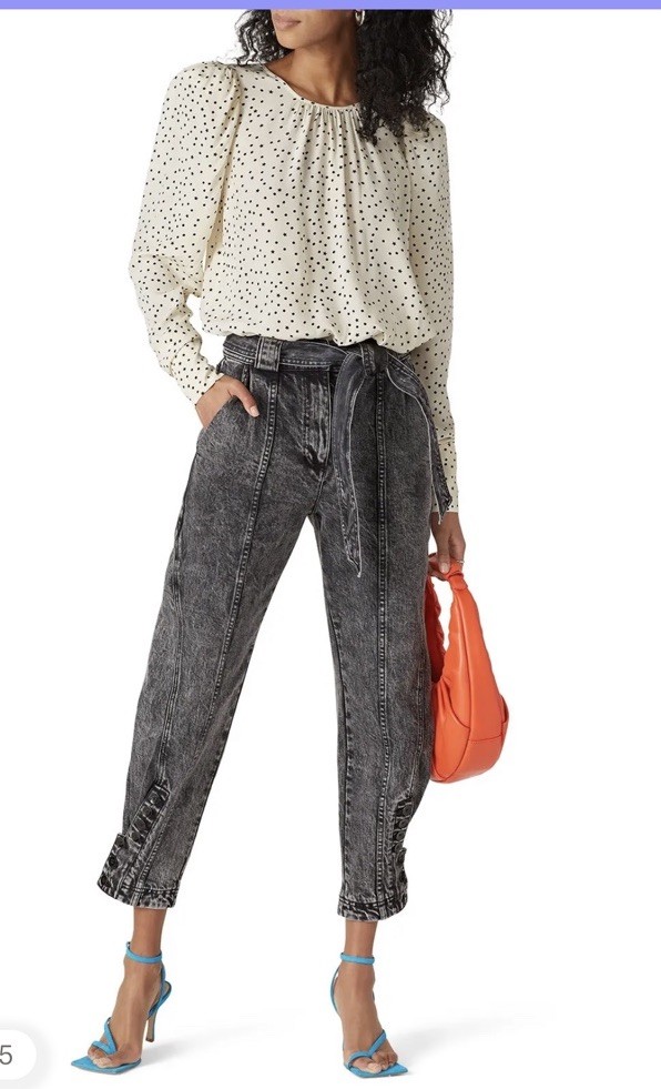 Essentiel Antwerp Zeyboard Top Polka Dot In Black & White Sz S
