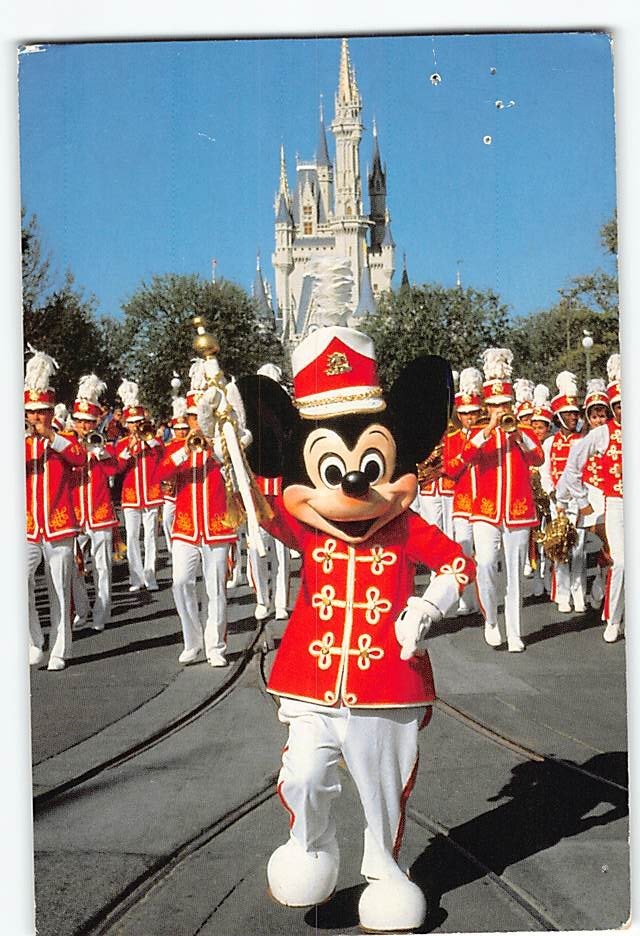 Postcard Drum Major Mickey Mouse Main Street Walt Disney World Florida USA