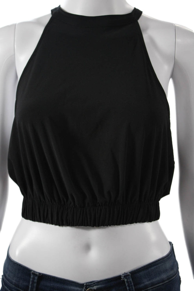 Zara Women Cropped Sleeveless High Neck Tank Black Size MFree Shipping in US $100+ Orders | $6.95 Orders Below