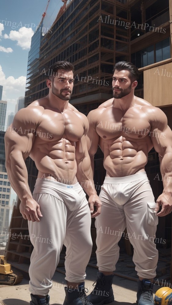 Male Models Photo Print Muscular Handsome Jock Shirtless Hunk Abs -XX741