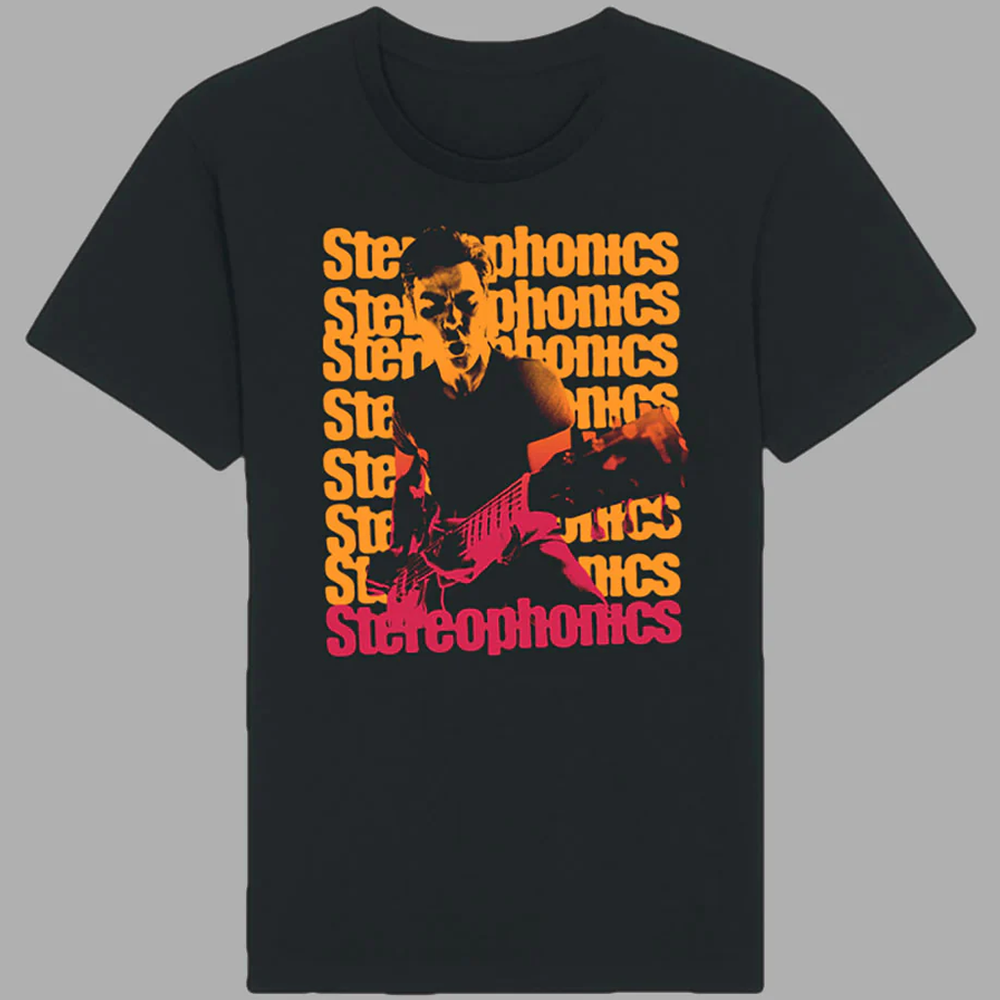 VTG Stereophonics Black Band T-Shirt Short Sleeve All Sizes XY562 Guitarist Tee
