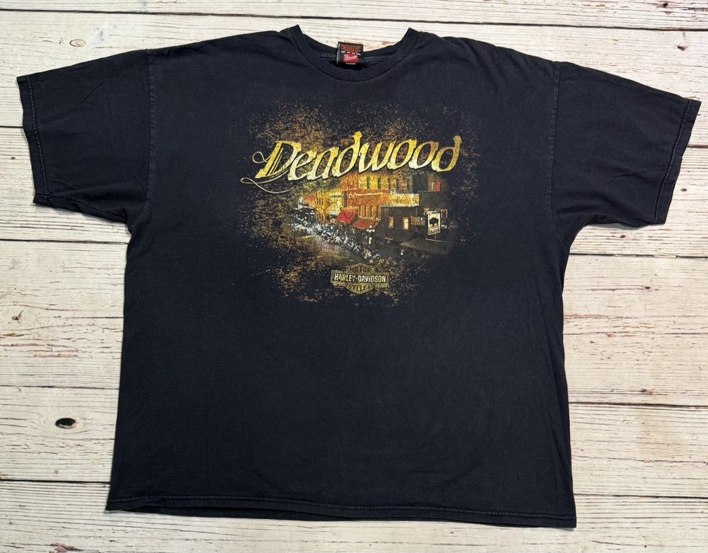 Harley Davidson Motorcycles Deadwood South Dakota Longhorn Graphic Shirt Sz 2XL