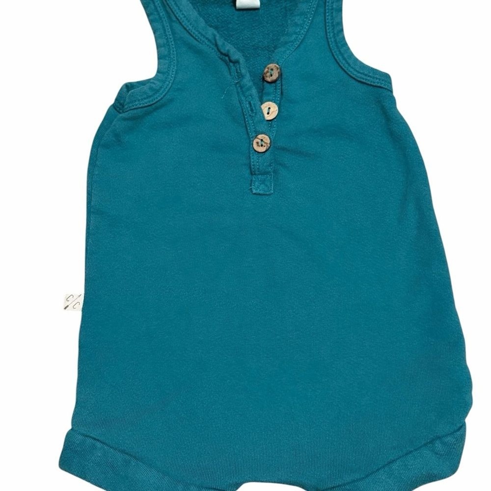 💙 Childhoods Clothing Short Tank Romper – Teal – Size 12–18 Months – EUC 🧸
