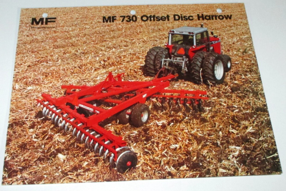 Massey Ferguson MF 730 Offset Disc Harrow Sales Brochure Literature Ad 1979
