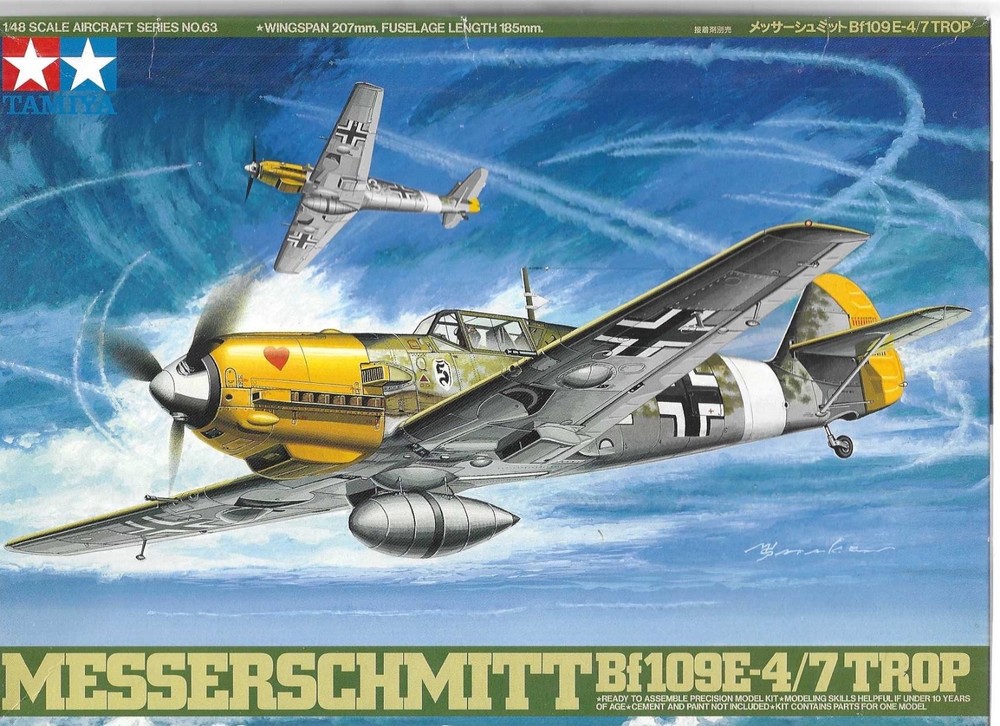 Tamiya German Messerschmitt Bf109E-4/7 Trop 1:48 Scale Kit 63