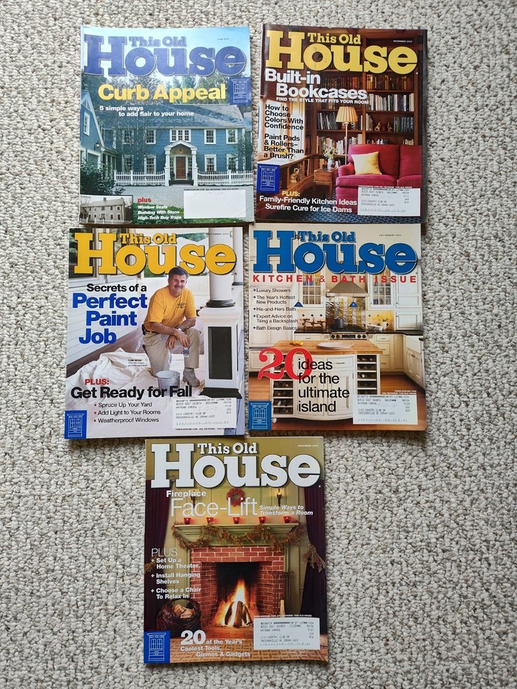 2003 This Old House Magazine Lot Of 5 - June, July/Aug, Sept, Nov, Dec - Great