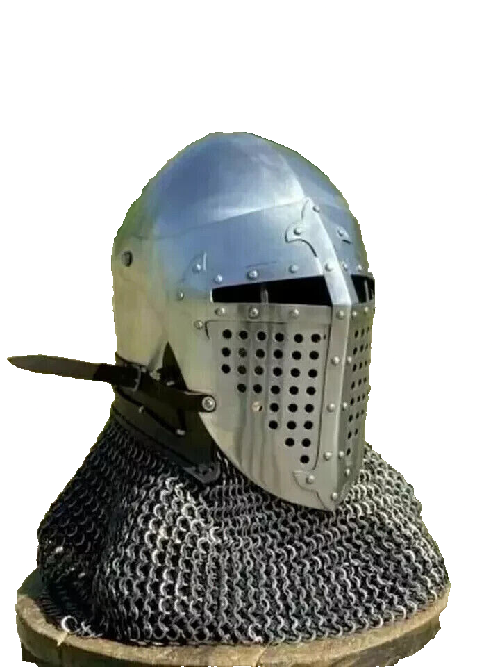 Medieval Bascinet Knight Helmet HMB Combat SCA Armor Gift for Enthusiasts