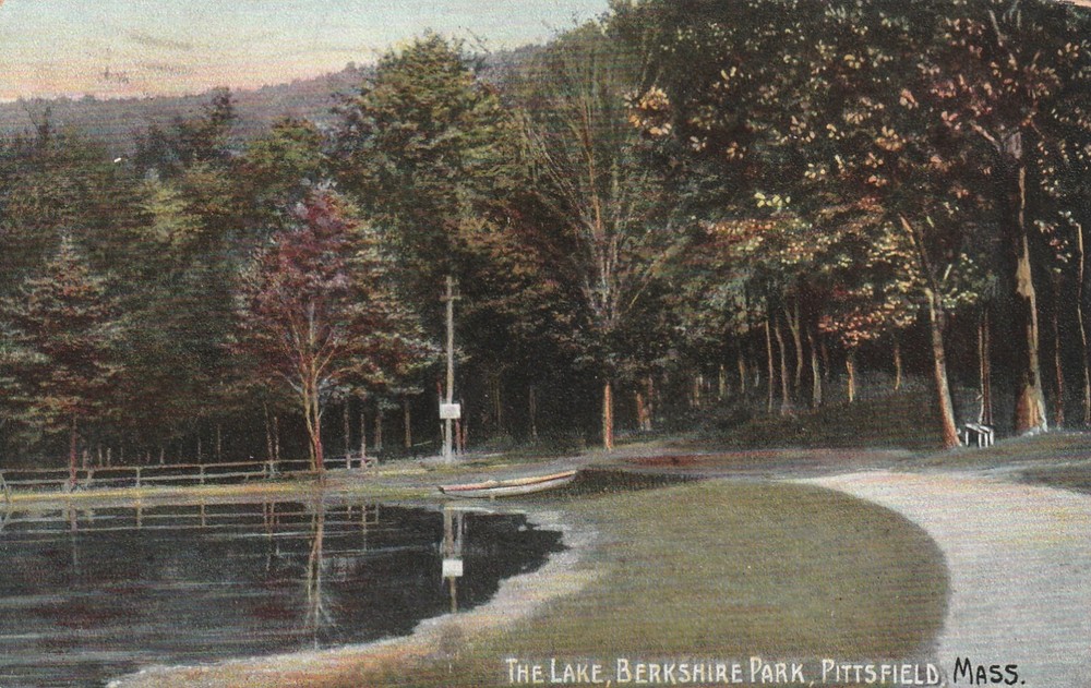 Pittsfield  Massachusetts  The Lake Berkshire Park Vintage c1907 Postcard