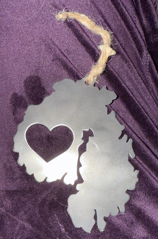 Unique Recycled Raw Steel Ornament Featuring Acadia National Park Maine Hiking Forest Theme-image