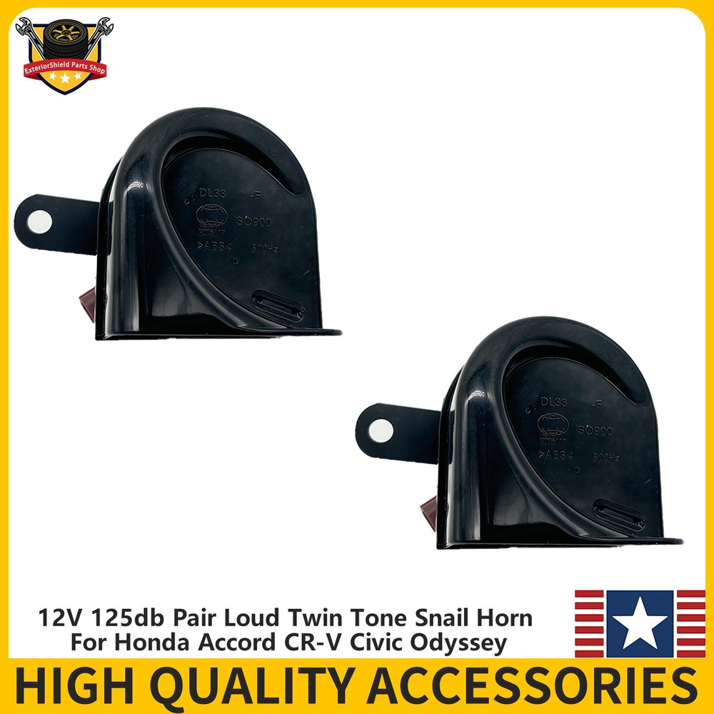 Pair 12V Snail Horns 400Hz-500Hz For Honda Insight Acura TSX RL New