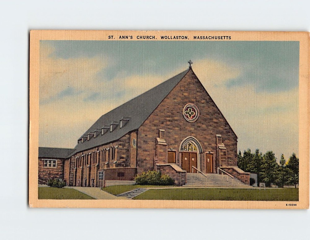 Postcard St Ann's Church Wollaston Massachusetts
