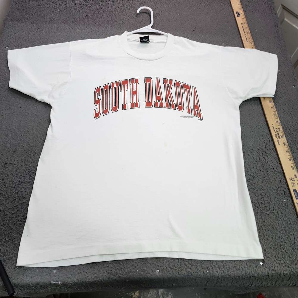 Vintage 1991 South Dakota T Shirt Screen Stars Best XL White Single Stitch 90s