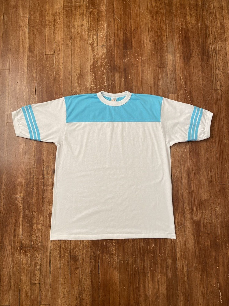 Deadstock Vintage 80s Single Stitch Classic Retro Ringer T-Shirt Adult 2XL USA
