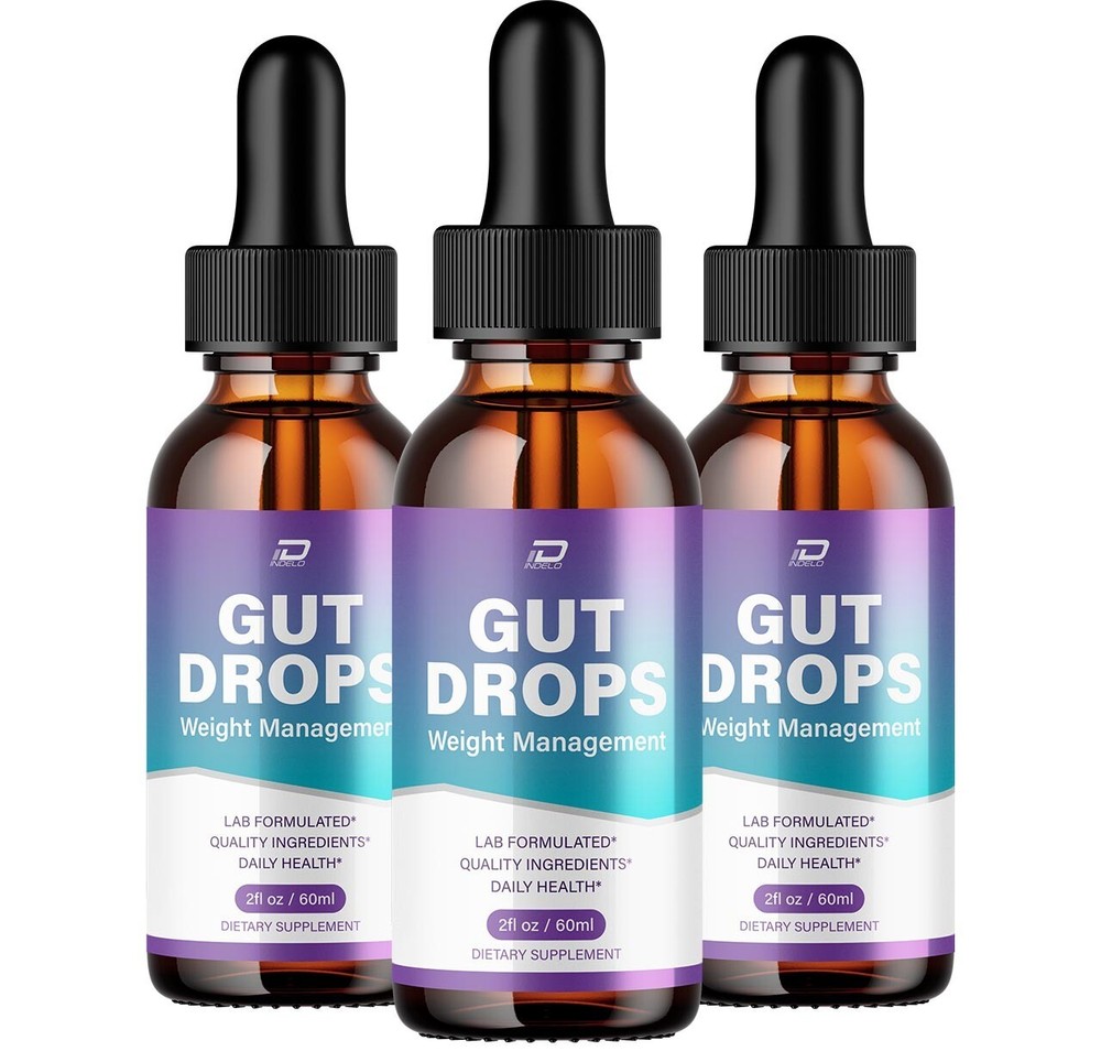 (3 Pack) Gut Drops – GutDrops Extra Strength All Natural Healthy Levels Support