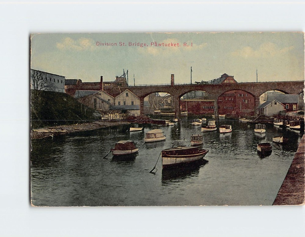 Postcard Division St. Bridge Pawtucket Rhode Island USA