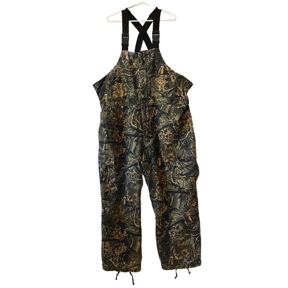 Cabelas Realtree Camo Mens XL Brown Hunting Overalls Bibs Preowned