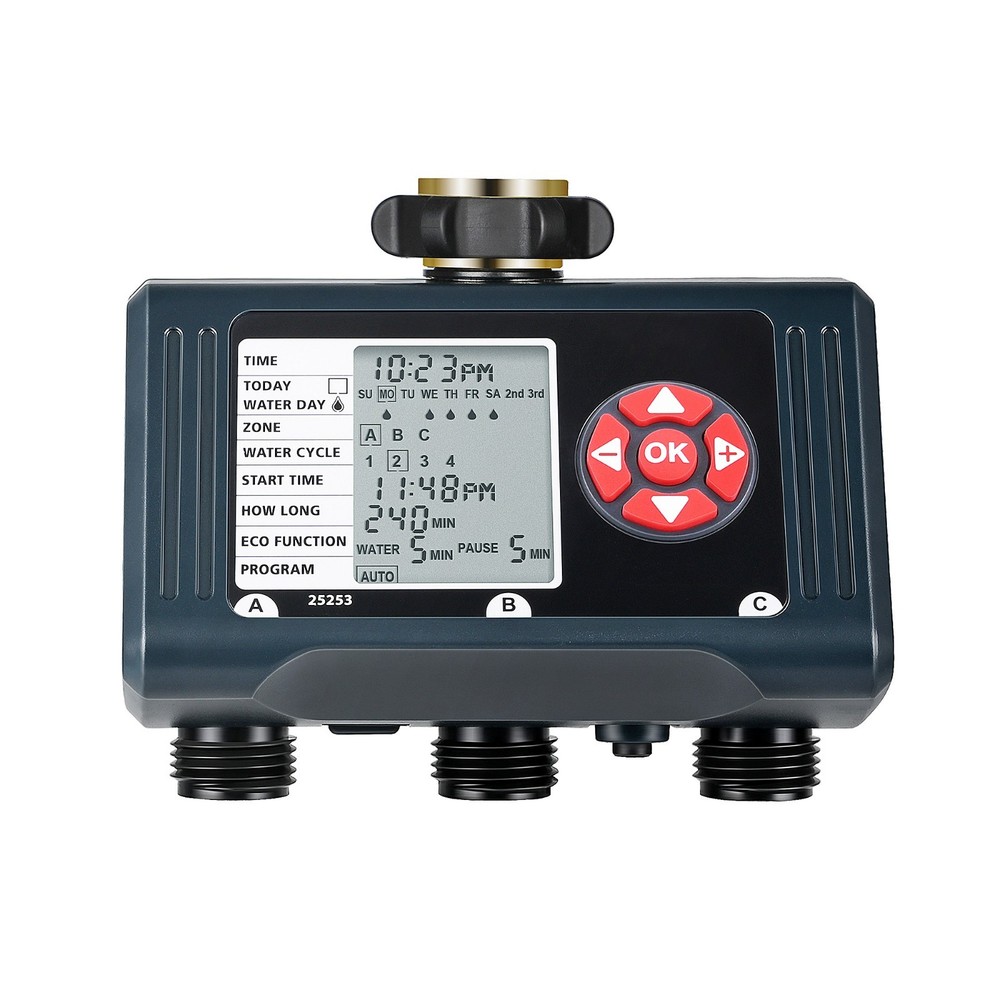 DEWENWILS 3 Zone Water Timer for Garden Hose Programmable Faucet Delay/Manual
