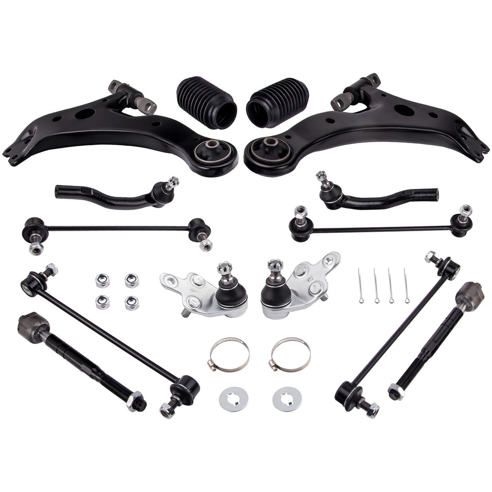 14Pcs Front Lower Control Arm & Tie Rod Kit for 2007-2011 Toyota Camry