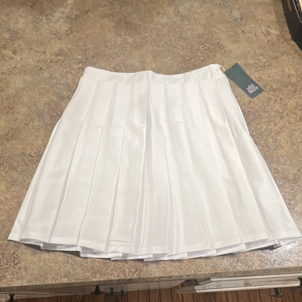 Wild Fable Pleated Mini Skirt Elastic Waist White XS Women's Casual