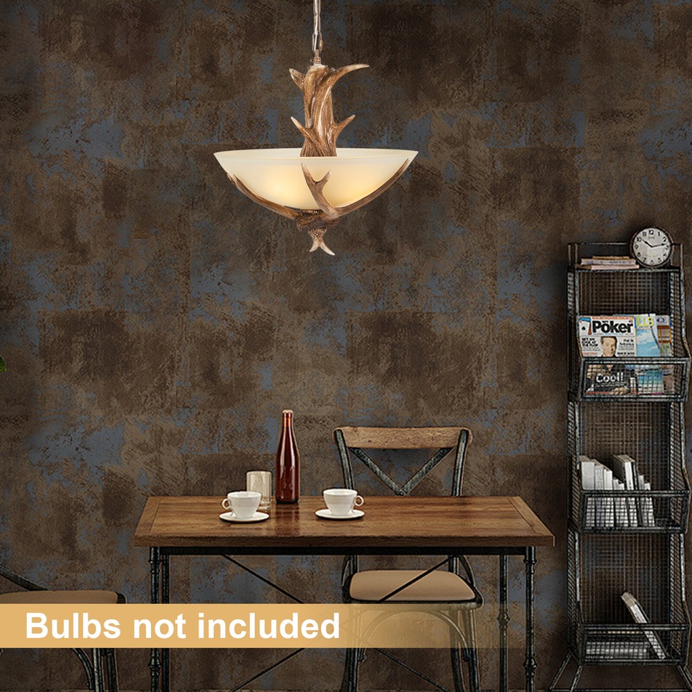 Rustic Resin Deer Antler Chandelier Hanging Pendant Ceiling Light