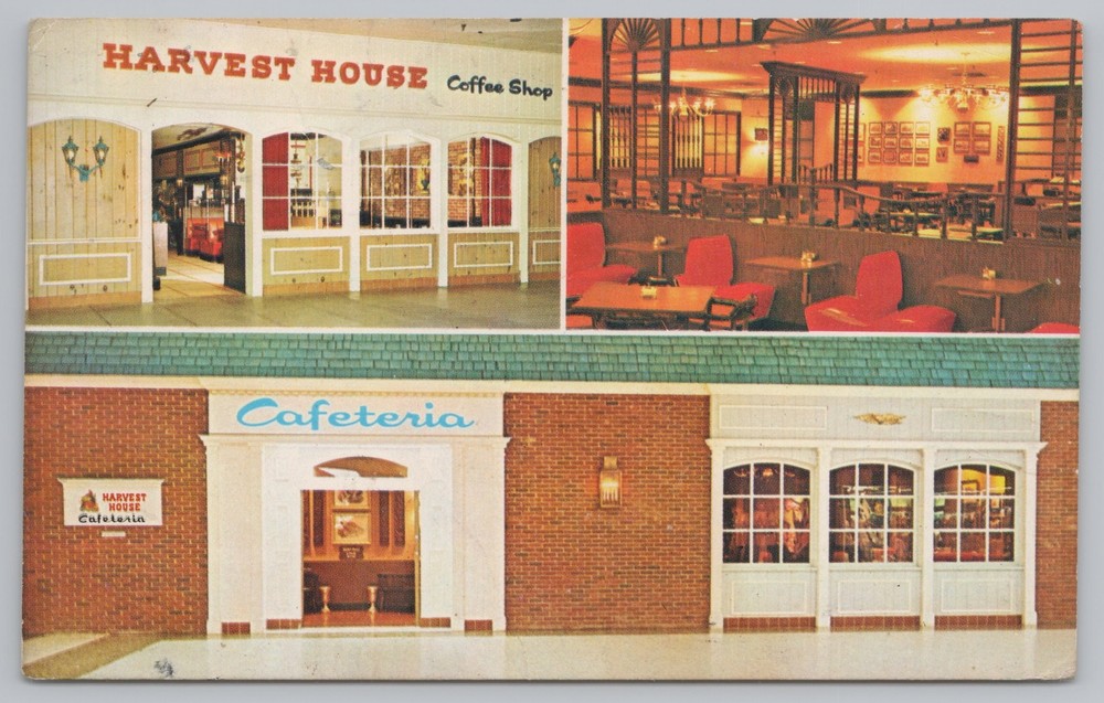 Harvest House Coffee Shop & Cafeteria~Exterior & Interior~US & Canada~PM 1976 PC