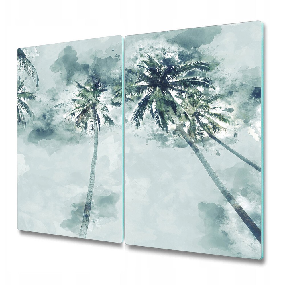 Glass Chopping Board Coconut Palm Tree In Green Tropic ion Green 2x30x52