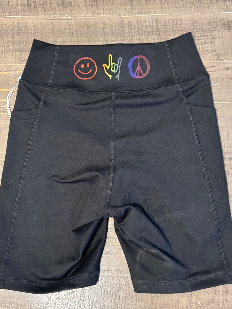 NWT Gilly Hicks Recharge Biker Shorts Black High Rise Size Small