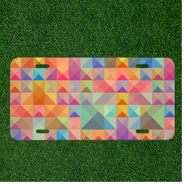 Custom Personalized Car License Plate With Background Abstract Square
