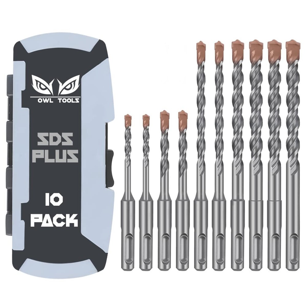 SDS Plus Rotary Hammer Drill Bit Set (10 Pack - 1/8