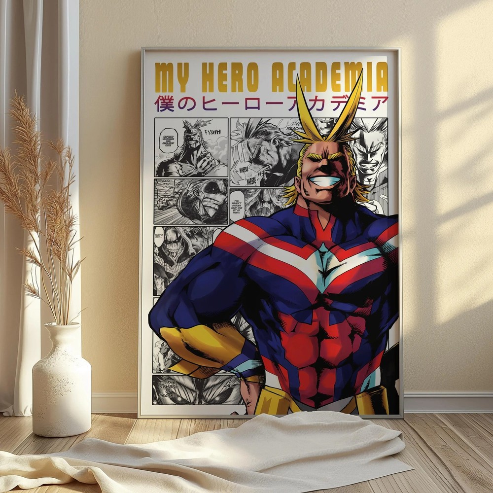 All Might Toshinori Yagi Poster My Hero Academia Matte Anime Wall Art All Sizes