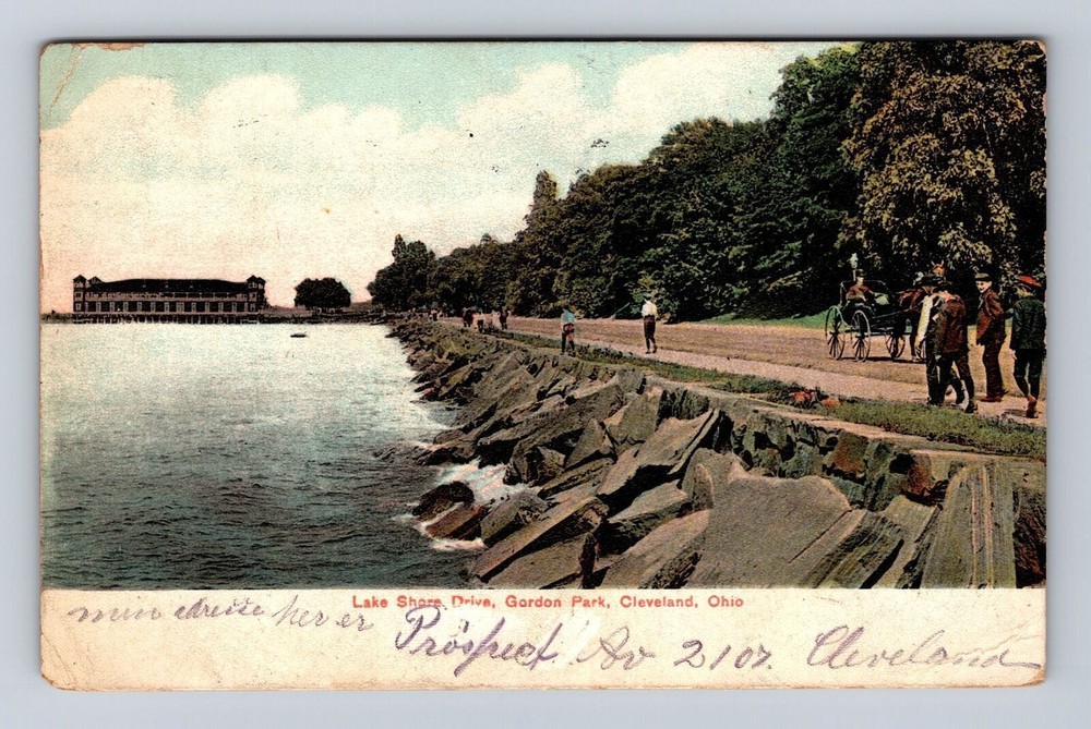 Cleveland OH-Ohio, Lake Shore Drive, Gordon Park, Vintage c1909 Postcard