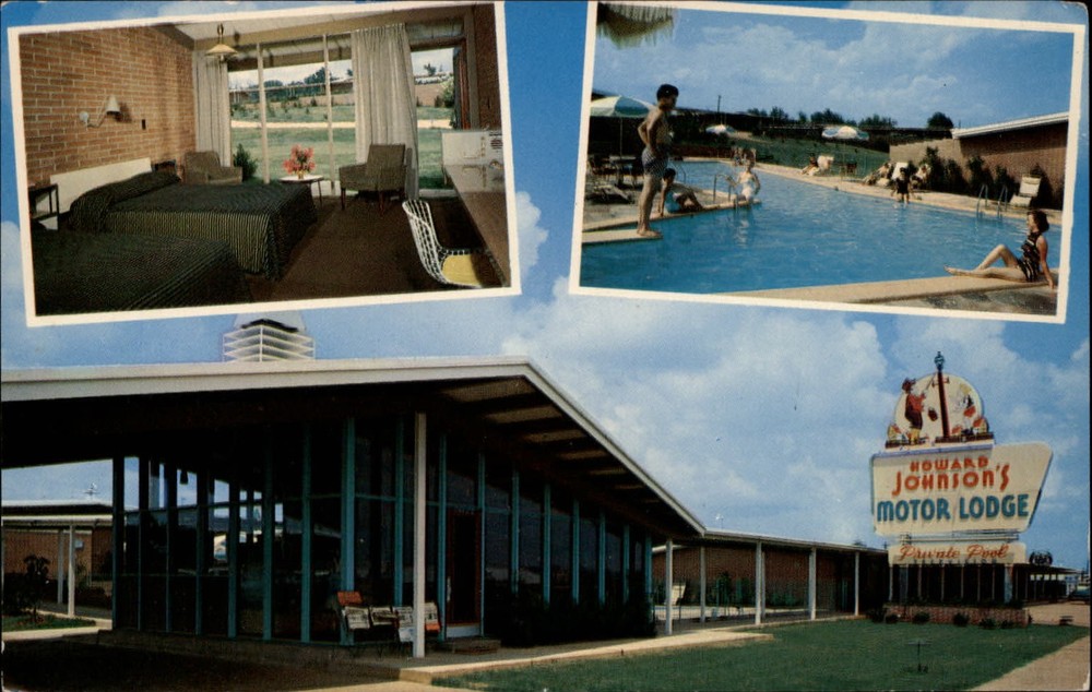 Florence Alabama Howard Johnson's Motor Lodge multiview pool ~ unused postcard