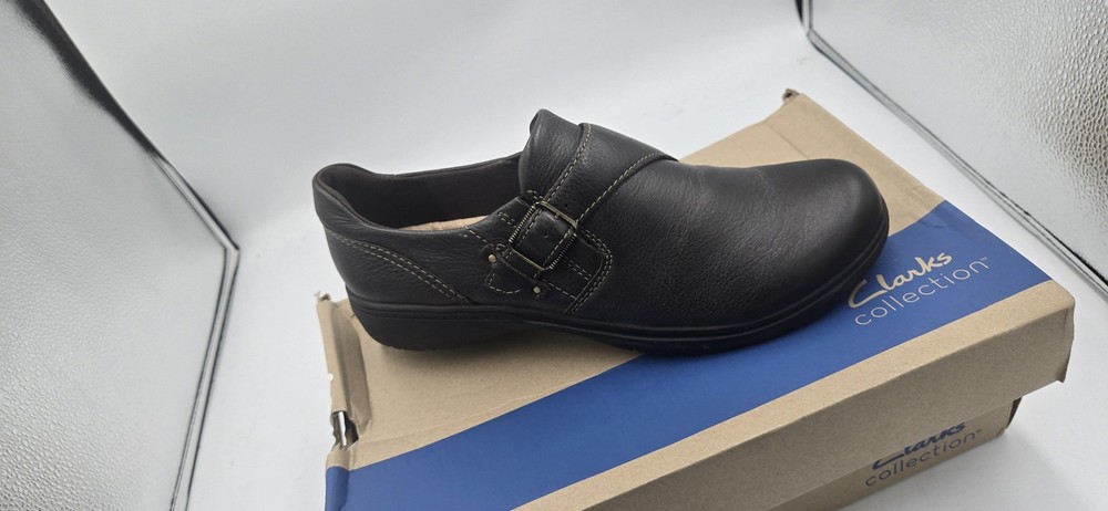 Clarks Carleigh Jazz Shoes Womens Size 9.5 M Brown Leather Slip On Comfort