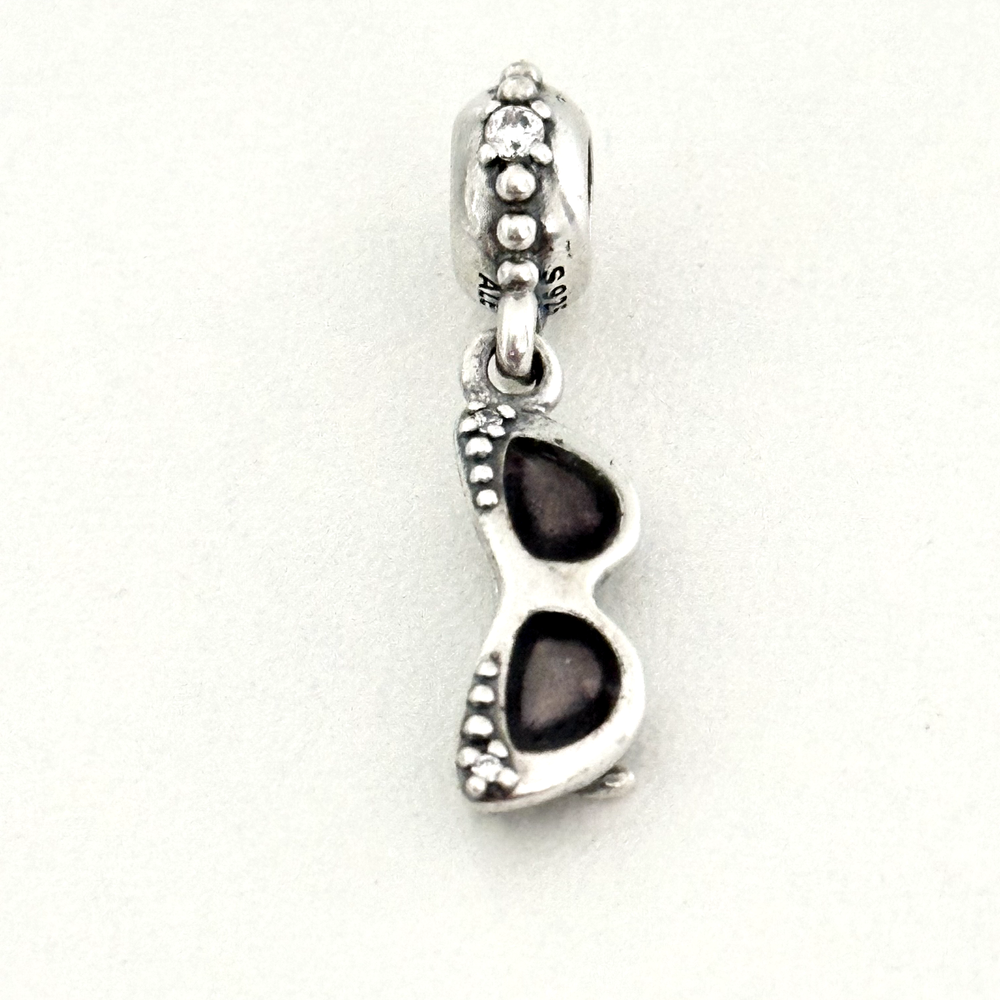 Pandora Retired Sterling Silver Sunshine Diva Sunglasses CZ Charm