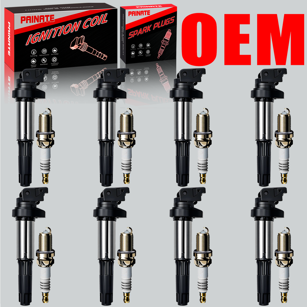 8X Brand OEM Ignition Coil & 8X Iridium Spark Plug For BMW 550 650i 750i X5 4.8L