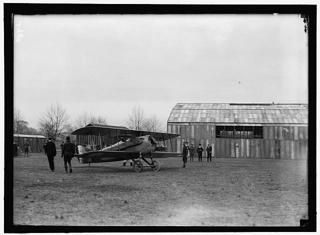 Photo:Georges Flechere French Army Aviator 1917 SPAD Plane Airfield Hangar