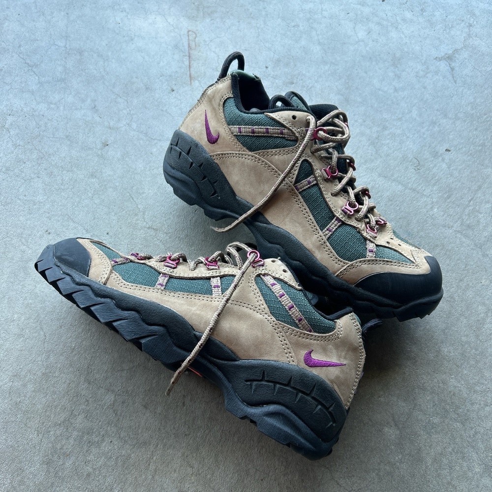 Vintage Nike ACG Trail Brown Hiking Boots Air Mada II 90s 1996 Sz 8m 9.5w
