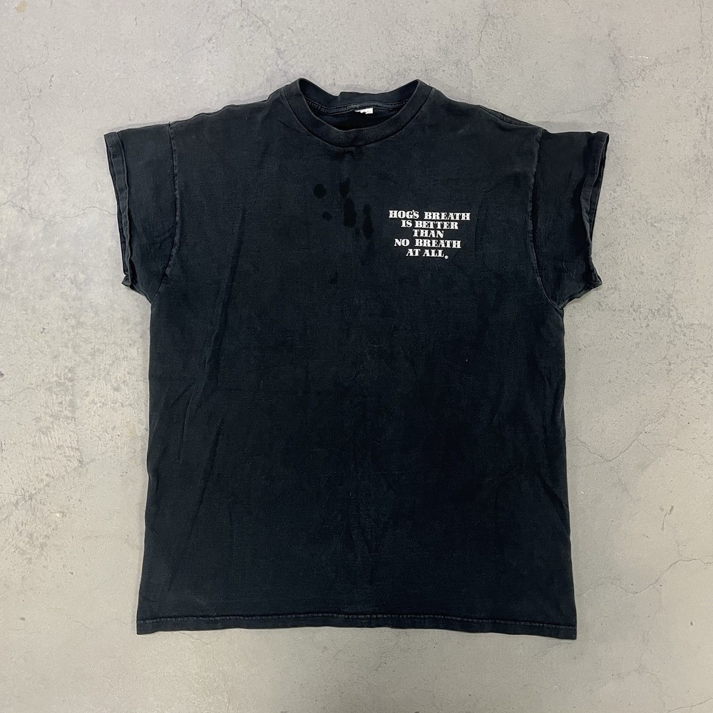 Vintage 90s Hog’s Breath Saloon Biker Key West Florida Black T-Shirt Size Large