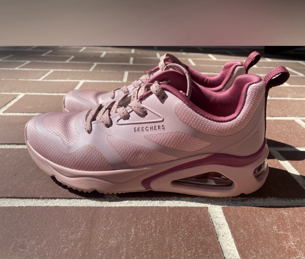 Skechers Women's Pink Tres Air Uno Modern Aff Air, 6.5
