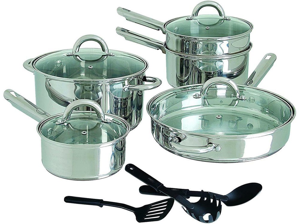 Gibson Home Abruzzo 12 Piece Stainless Steel Cookware Set-image