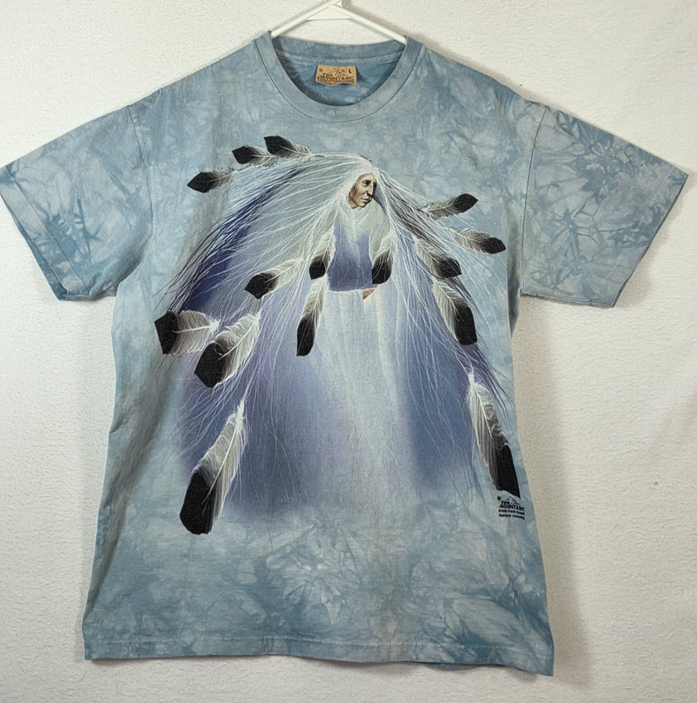 VTG The Mountain Native American Frank Howell Men's L Large Y2K Graphic T Shirt