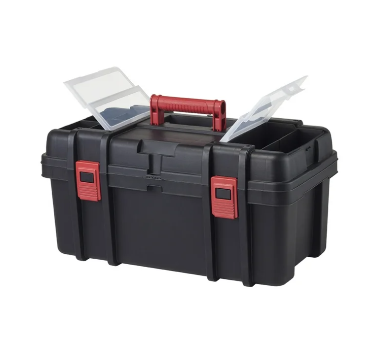 NEW  22-inch Toolbox, Plastic Tool and Hardware Storage, Black