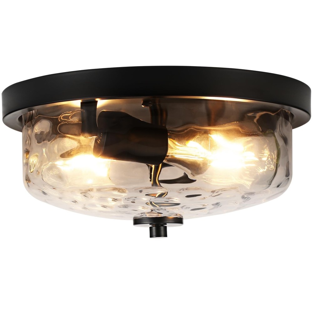 Black Flush Mount Ceiling Light, Farmhouse Hallway Light Fixtures with Water ...