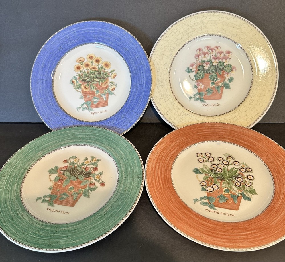 Wedgwood Plates SARAH’S GARDEN Salad 8 1/4” England Set Of 4